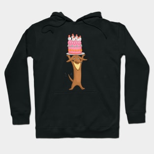 Dachshund with Cake Hoodie